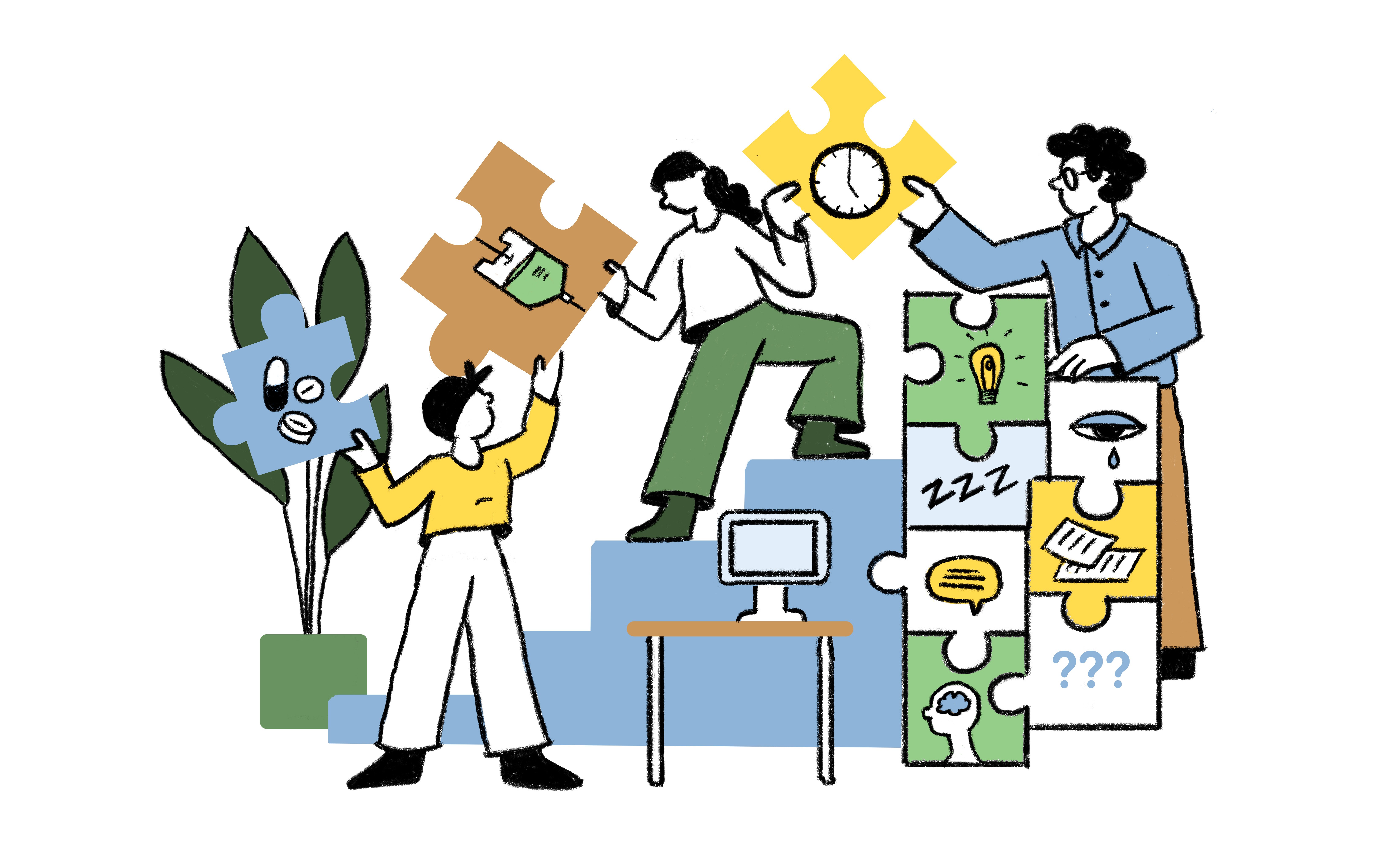 Illustratie werk en kanker