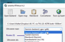 Uitvoeren als Garmin-bestand