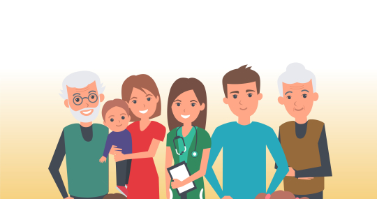 Familie en zorgverlener