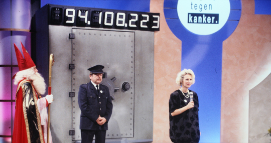 Archiefbeeld tv-show beginjaren Kom op tegen Kanker